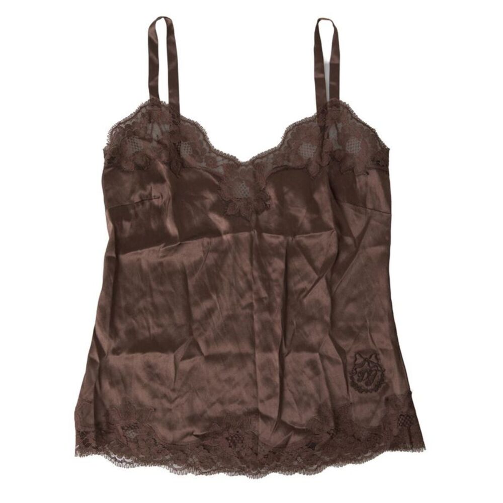 Dolce & Gabbana Silk Blend Camisole Top in Women's Brown - Picture 2 of 6